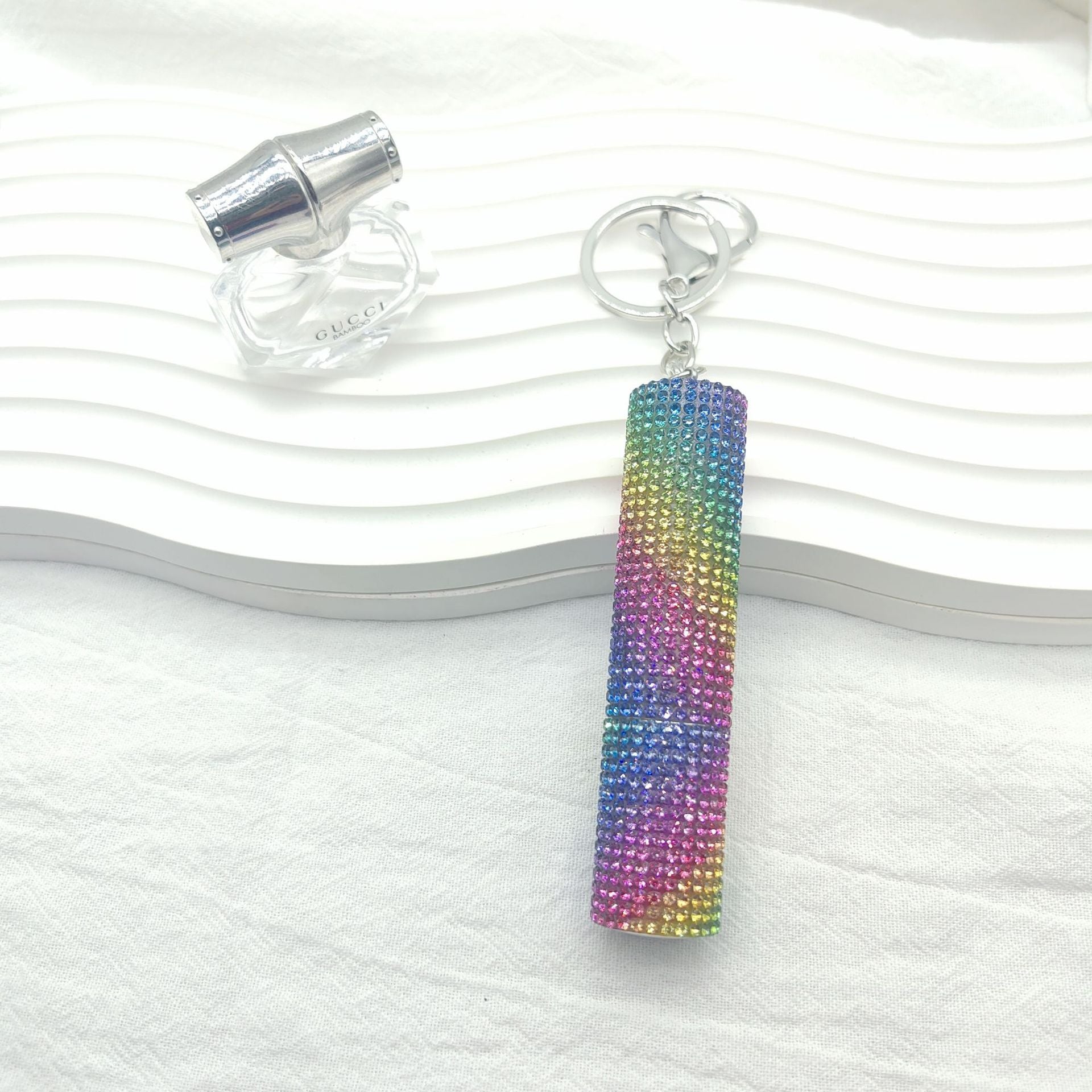 Wholesale  Full Diamond Creative Mini 10ml Perfume Bottling Keychain